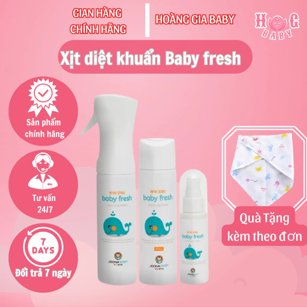 Xịt Diệt Khuẩn Và Khử Mùi Baby Fresh  Hàn Quốc 50ml và 300ml An Toàn Cho Bé