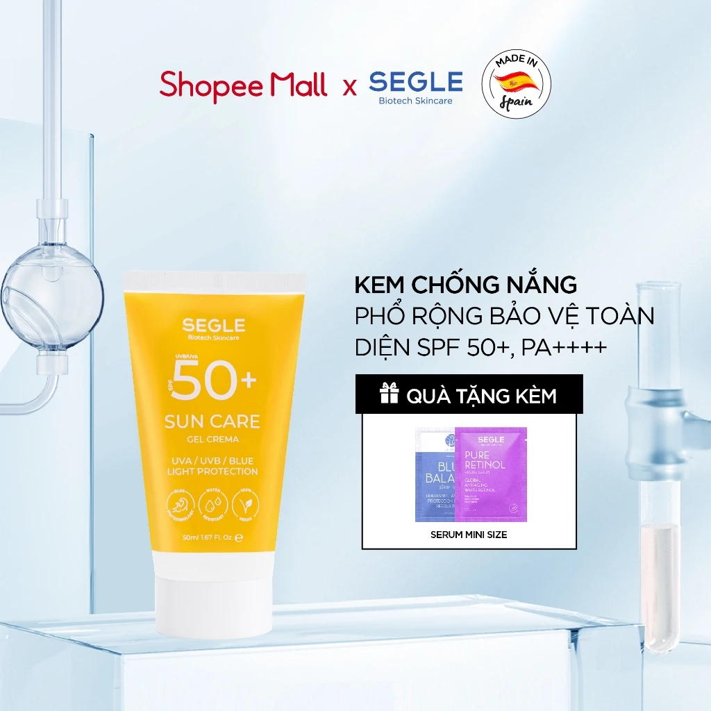 SEGLE SPF50+ SUN CARE GEL CREMA - Kem Chống Nắng Phổ Rộng Bảo Vệ Toàn Diện SPF 50+, PA++++