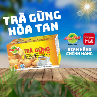 Trà Gừng Hòa Tan Hùng Phát Hộp 200g 20 Gói Giúp Cơ Thể Ấm Áp & Sảng Khoái