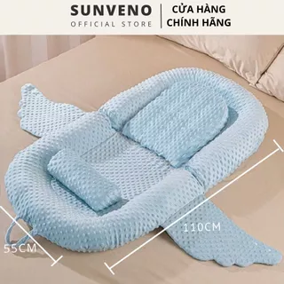 Đệm Sunveno nhung hạt hàn quốc chống giật mình, chống trào ngược, định hình cột sống ở trẻ nhỏ