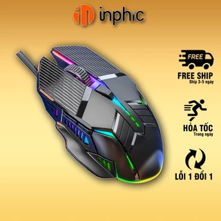 Chuột máy tính có dây YINDIAO S800 gaming chơi game công thái học 6 nút bấm LED RGB điều chỉnh DPI giá rẻ cho laptop PC