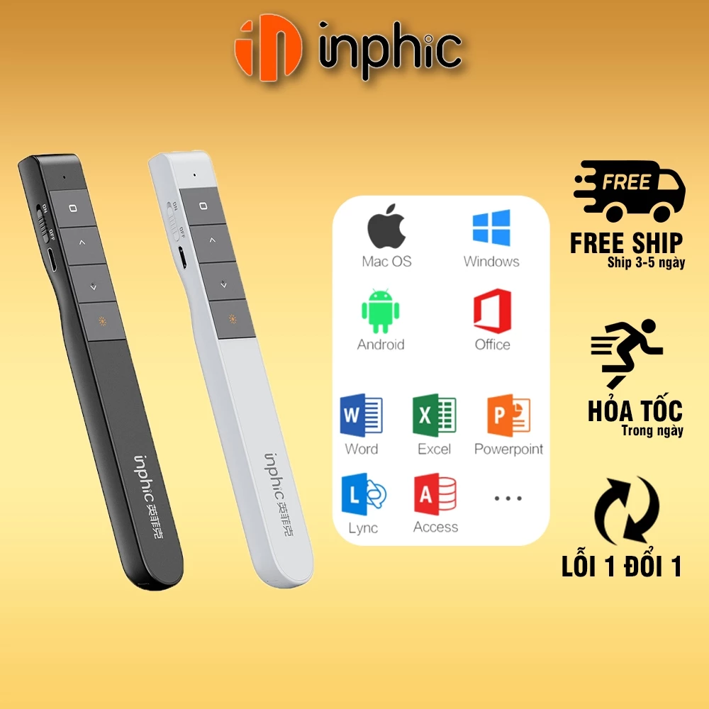 Bút trình chiếu văn phòng INPHIC PL1H dạy học Power Point Word Excel dành cho giáo viên học sinh sinh viên