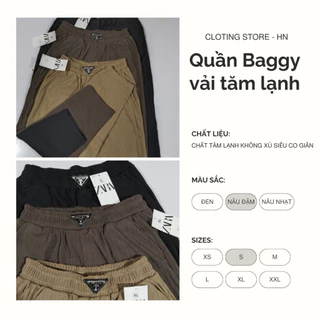 Quần baggy nữ, Quần baggy vải tăm lạnh, quần dài công sở nữ, quần nữ bốn mùa: mền, mát, không xù không bai nhão