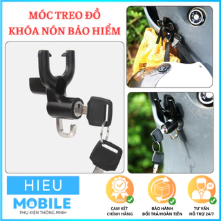 Móc treo đồ có ổ khóa mũ nón bảo hiểm cho xe máy, xe đạp điện