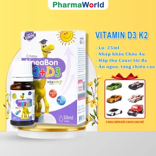 [ RẺ VÔ ĐỊCH] Lineabon K2 D3 chính hãng bổ sung Vitamin D3K2 hấp thụ canxi cho bé giảm còi xương tăng chiều cao