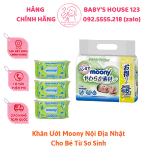 KHĂN GIẤY ƯỚT MOONY - 80 tờ/ bịch