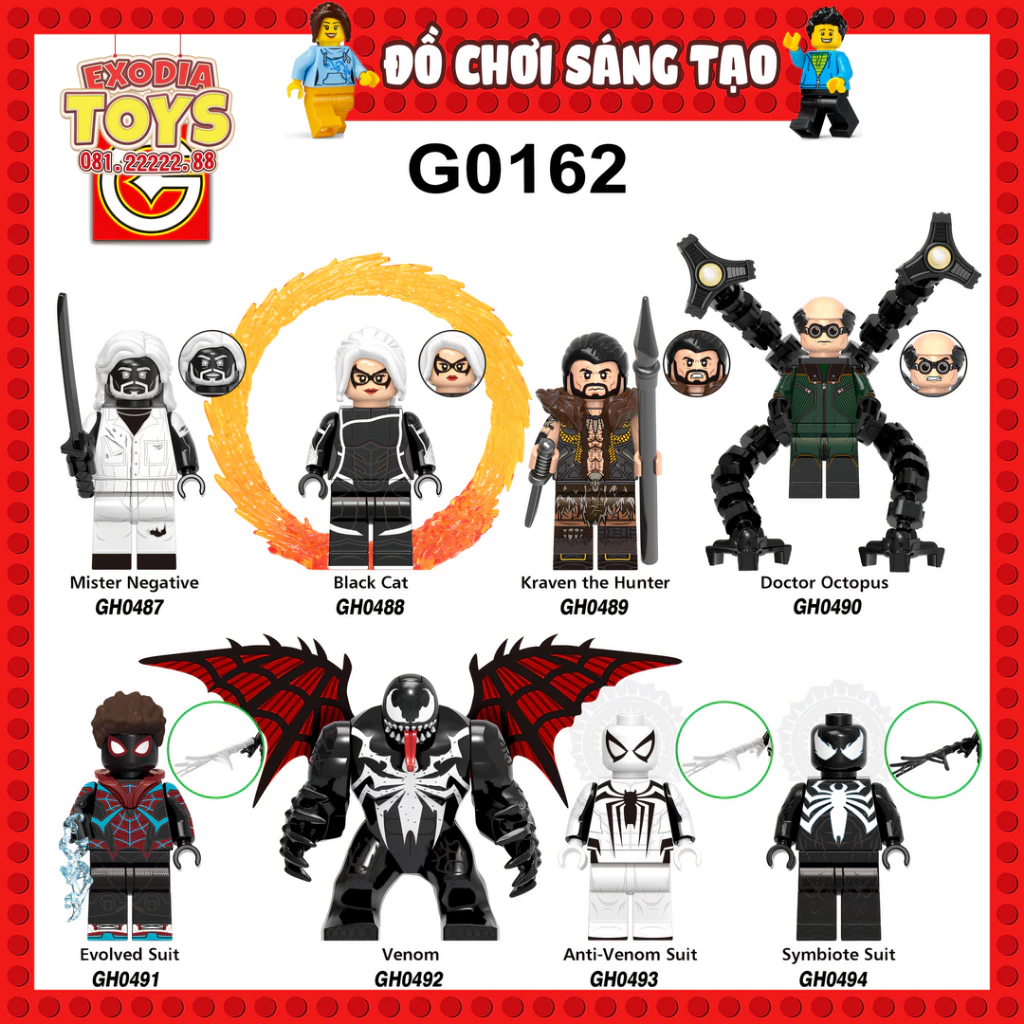 Xếp hình Minifigure Marvel Nhân vật Siêu anh hùng Người nhện 2 PS5 - Đồ Chơi Lắp Ghép Sáng Tạo - XINH G0162