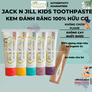 Jack N Jill Natural Toothpaste Kem Đánh Răng Hữu Cơ Nuốt Được Cho Bé Organic Từ Úc Vị Trái Cây Tự Nhiên Từ 6 Tháng Tuổi