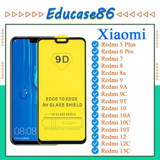 Kính cường lực 9D Xiaomi Redmi 5 Plus/6 Pro/7/8/8a/9/9a/9c/9T/10/10A/10C/12/12C/13C Full Màn Hình (Tặng Giấy Lau)