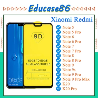 Kính Cường lực 9D Xiaomi Redmi Note 5/5Pro/6/6Pro/7/7Pro/8/8Pro/9/9s/9Pro/9ProMax/K20/K20 Pro Full Màn (Tặng Giấy Lau)