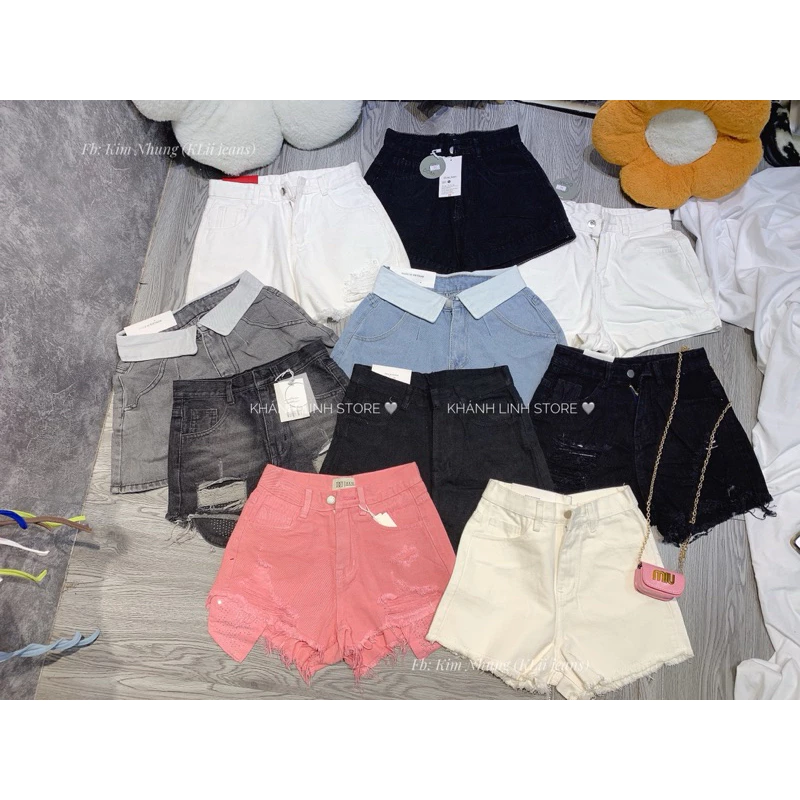 Quần đùi sooc nữ lưng cao siêu hack dáng KLii jeans🌷 Sẵn hàng