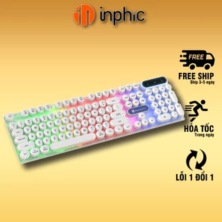 Bàn phím máy tính gaming giả cơ YINDIAO PK100 có dây nút tròn Led RGB chống nước chuyên chơi game và làm việc văn phòng