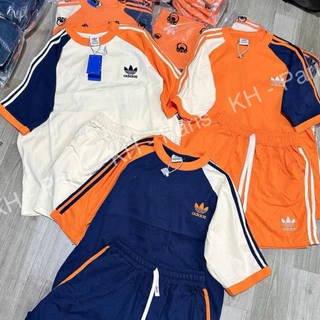 Bộ Quần Áo Adidas Nam Nữ Phối Họa Tiết 3 Màu Tay Kẻ Sọc Logo Thêu Chất Cotton Kho Cao Cấp Hot Trend 2024