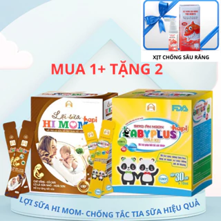 Combo Siro Ăn Ngon Và Lợi Sữa Hi Mom Baby Plus 30 Gói - Giúp Mẹ Tăng Tiết Sữa, Bé Tăng Cân Tự Nhiên, Bổ Sung Dinh Dưỡng