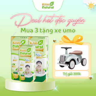 [TẶNG XE UMO] Mua combo 3 bịch tã bỉm Kitin Natural mỏng thoáng, chống hăm cho bé