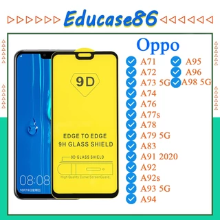 Kính cường lực 9D Oppo A71/A72/A73/A74/A76/A77s/A78/A79/A83/A91/A92/A92s/A93/A94/A95/A96/A98  Full Màn (Tặng Giấy lau)