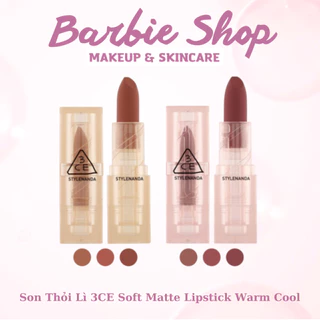 Son Thỏi Lì 3CE Soft Matte Lipstick Warm Cool [Soft mellow- Chill move- Way back]