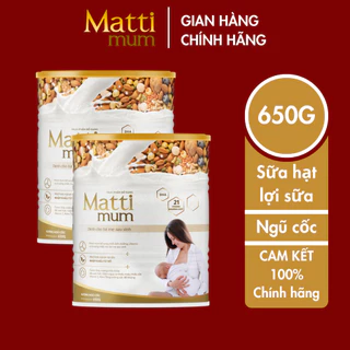 Sữa Hạt Matti Mum Lợi Sữa Đạt Chứng Nhận NON-GMO Của Hoa Kỳ Combo 2 Hộp 650g