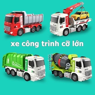 Xe ô tô đồ chơi trẻ em cỡ lớn cho bé trai mô hình xe cứu hỏa, xe cẩu, trộn bê tông, chở rác, cứu hộ BOBIKIDS OT23