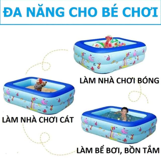 Bể bơi phao cho bé, hồ bơi cho bé bơm hơi tại nhà 3 tầng nhiều kích thước chất liệu cao cấp an toàn dễ sử dụng _ didoogl