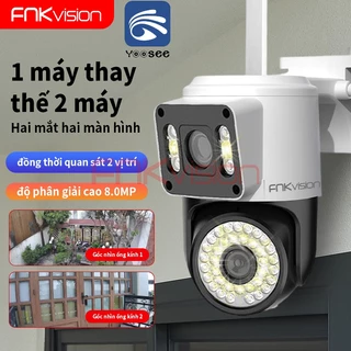 Camera  Wifi YooSee Q42D 2 mắt - Fnkvision 8.0mpx - siêu nét góc quay rộng, ban đêm xem có màu, có cổng mạng Lan