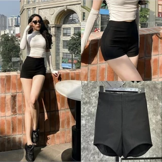 Quần short cạp cao khoá sau nâng mông tôn dáng siêu co dãn size S,M