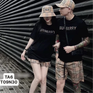 Áo Thun Thêu Chữ Burberry Chất Cotton Khô Mềm Mịn.