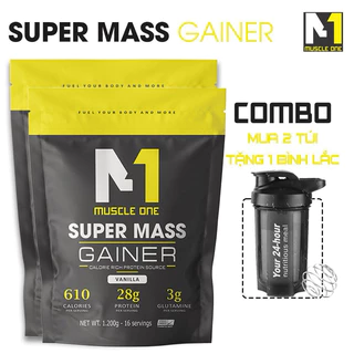 (COMBO 2túi + Tặng Bình) Sữa Tăng Cân Tăng Cơ Super Mass Muscle One - Túi 1.2kg - Tăng Cân Nhanh (Free Ship)