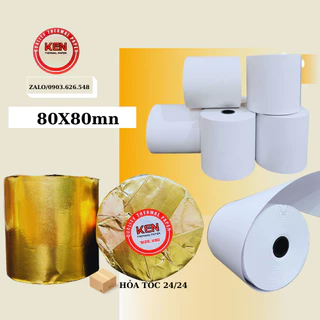 Thùng 10 Cuộn Giấy In Nhiệt , Giấy In Hóa Đơn , Giấy in Bill 80x80