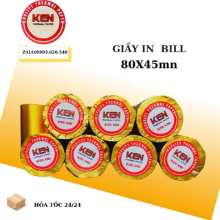 100 cuộn giấy in bill, giấy in nhiệt Khổ 80x45mm