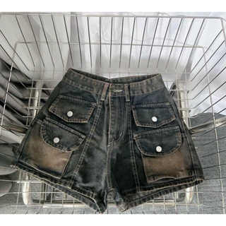 Quần Short Jean Nữ Bigsize 55-90kg Phối Túi Hộp Hottrend MS1090