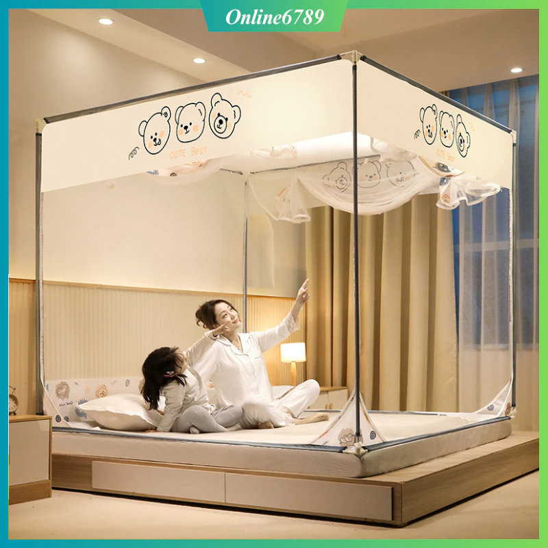 Màn khung không khoan tường mùng chụp tự bung lắp ghép đơn giản, chắc chắn, độ bền cao