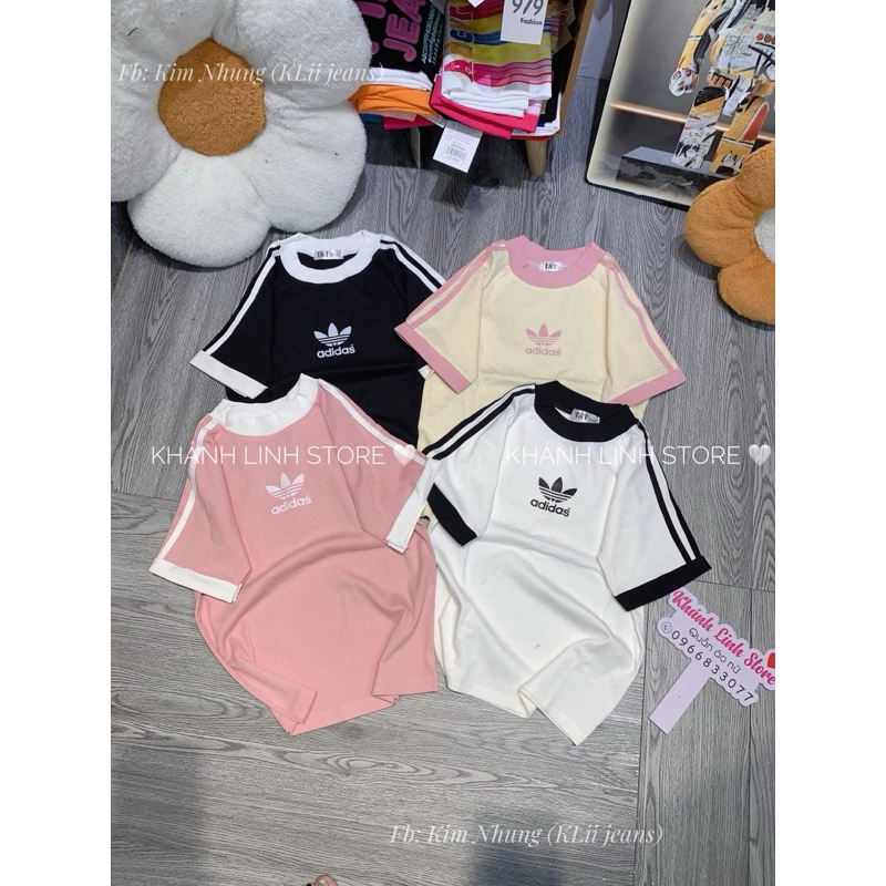 🌷 Áo thun zip babytee phối sọc siêu đẹp( mã adida)🌷 KLii sẵn