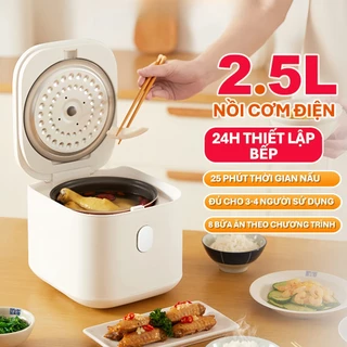 Nồi cơm điện mini thông minh đa năng 2.5L Kèm Giá Hấp