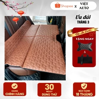 Giường đệm ghế sau ô tô bằng da cao cấp, Nệm xe hơi bằng da gấp gon thông minh Việt Auto V96