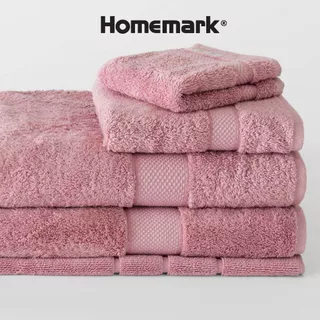 Bộ 4 khăn màu hồng phấn Homemark 100% cotton Thổ Nhĩ Kỳ cao cấp mềm mại thấm hút tốt an toàn cho da