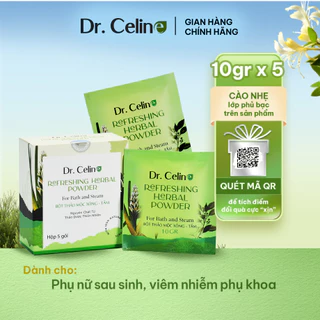 Bột xông thảo dược xuyên tâm liên, trầu không, ngãi cứu, sinh khương,...Dr.Celine (Hộp 5 gói x 50g)