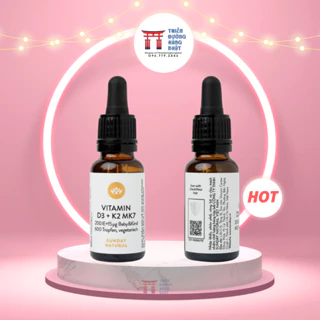 Vitamin D3 K2 Mk7 Sunday Natural Đức, vitamin cho bé 20ml [10/2025]