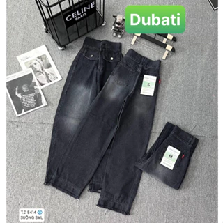 QUẦN BAGGY JEAN NỮ SUÔNG LƯNG CAO NÂNG MÔNG CHẤT BÒ 2 CÚC TÚI TRƯỚC PHONG CÁCH SANG CHẢNH - DUBATI FASHION