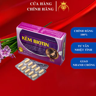 Viên uống bổ sung Kẽm Biotin  Goldwings giúp tóc chắc khỏe ngăn gãy rụng làm sáng đẹp làn da hộp 30 viên