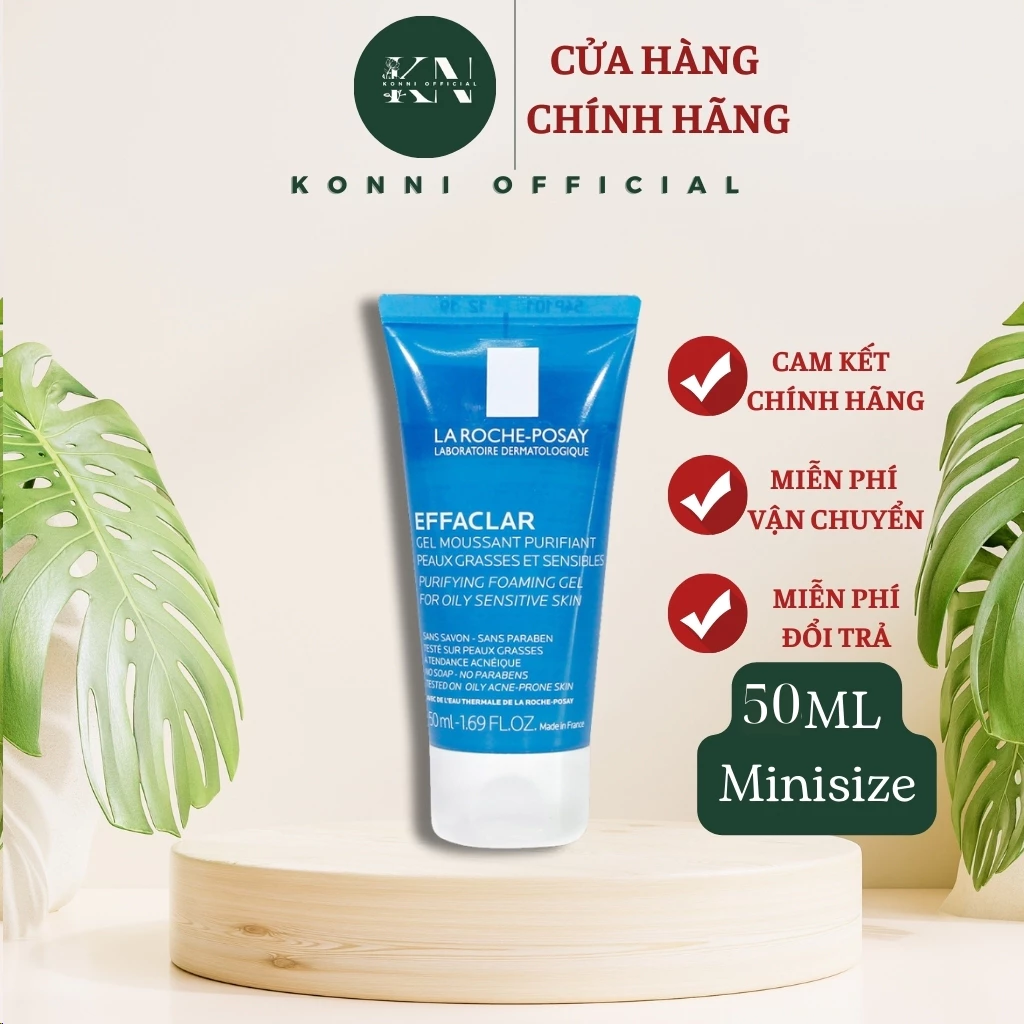 Sữa rửa mặt La Roche Posay Effaclar Purifying Foaming Gel Cleanser cho da dầu mụn nhạy cảm 50ML