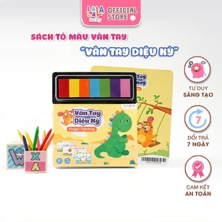 Sách tô màu vân tay cho bé Finger painting Lalala baby gồm 41 trang kèm sẵn 7 màu