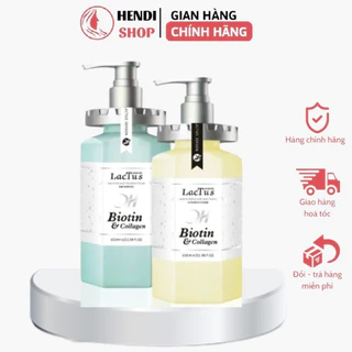 Cặp dầu gội xả BIOTIN LACTUS SEASON 650ml ngăn gàu, giảm rụng tóc, hương thơm bạc hà - MẪU MỚI