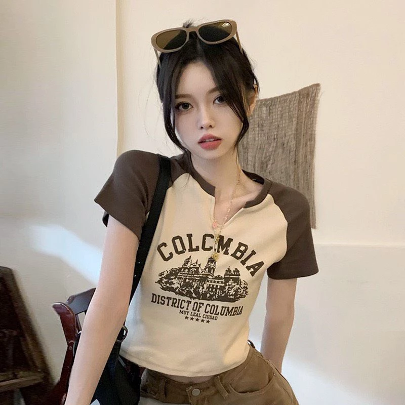 Áo crop top nữ kiểu dáng thời trang, Hàng quảng châu, vải xịn xò, dễ dàng phối đồ