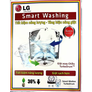 Tem dán máy giặt LG - Miếng dán máy giặt LG (chưa có keo, dán bằng keo 2 mặt)