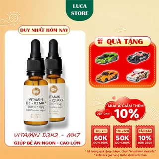 Vitamin D3 K2 Mk7 Sunday Natural Đức, vitamin cho bé 20ml