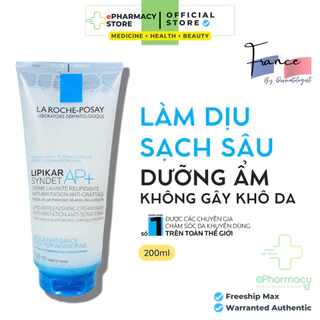 Sữa Rửa Mặt & Sữa Tắm LA ROCHE-POSAY Lipikar Syndet AP+ Cream Wash 2in1 cho da khô nhạy cảm, mẫn ngứa