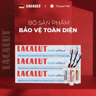 Combo TIẾT KIỆM 3 Kem Đánh Răng LACALUT Multi-Effect 75ml + 3 bàn chải Lacalut + combo trải nghiệm