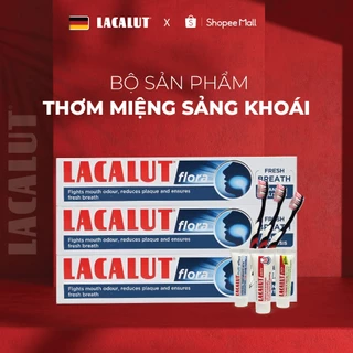 Combo TIẾT KIỆM 3 Kem Đánh Răng LACALUT Flora 75ml + 3 bàn chải Lacalut + combo trải nghiệm