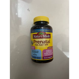 Vitamin tổng hợp bầu Nature Made Prenatal Folic Acid+ DHA 100 softgels